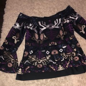 Off the shoulder embroidered top!!